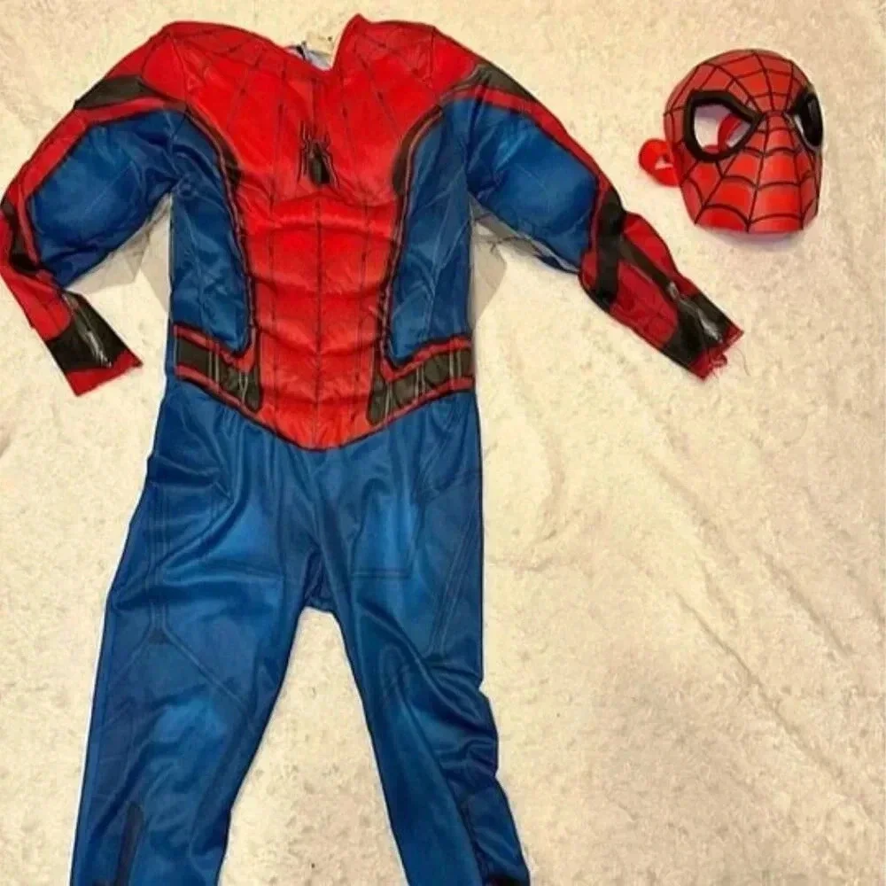 Puffed Spider man costume with premium mask Boys Medium (8-10) - Picture 2 of 4